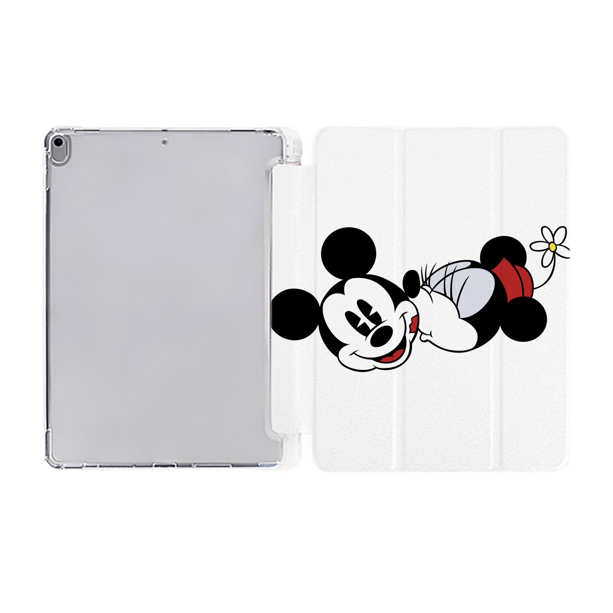 ミッキーマウス Mickey Mouse IPad ケース ペン収納付き 三つ折りスタンド PUレザー×シリコン 対応機種9.5/10.5/10.9インチ